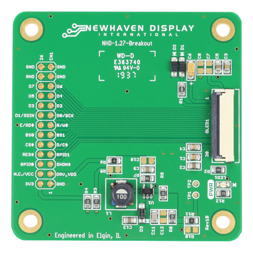 Painel de vidro de 1,27 polegadas cor OLED Breakout Board frente