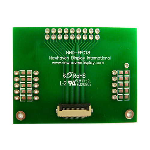 Carte de circuits imprimés pour connecteurs FFC à 18 broches au pas de 0,5 mm avant