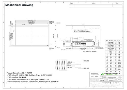 Bestektekening voor NHD-10.1-1024600BF-ASXP