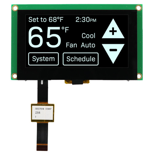 2.7 inch White Graphic OLED Module with Capacitive Touchscreen and Connector front ON