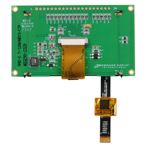 2.7 inch Yellow Graphic OLED Module with Capacitive Touchscreen back PCB