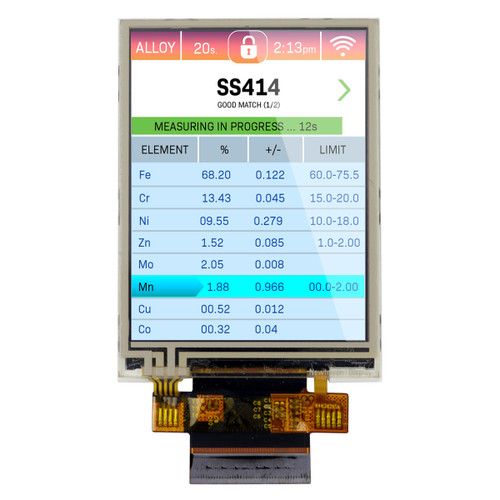 2.8" Standard TN TFT LCD with resistive touchscreen front