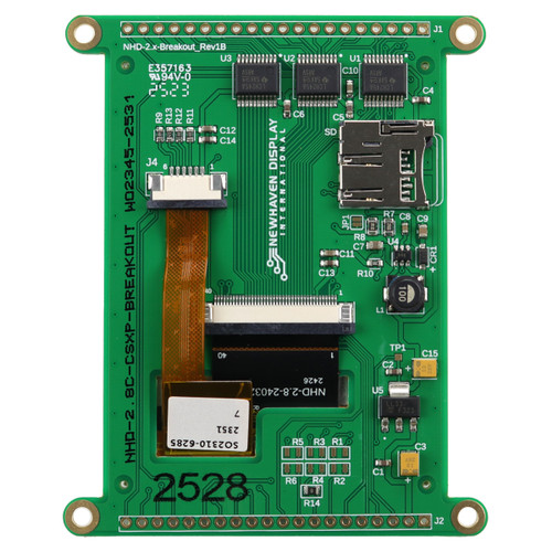 Back view of a green circuit board that shows various components, connections, and a microSD card reader.