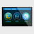 Vista frontal de um brilhante ecrã LCD IPS TFT de 800x480 pixels mostrando os controlos do ecrã tátil de uma impressora 3D.