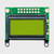 Front view of an unlit 8x2 character LCD with a blank STN+ yellow-green screen.