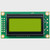 Front view of an unlit 8x2 character LCD with a blank STN+ yellow-green screen.
