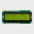 Front view of an unlit 16x2 character LCD with an STN+ yellow-green screen showing Newhaven Display and part of the model number in dark text.