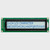 Front view of a 24x2 character LCD with a backlit white screen showing dark text.