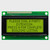 Widok z przodu nieoświetlonego wyświetlacza LCD 20x4 z ekranem STN+ w kolorze żółto-zielonym, na którym widoczny jest ciemny tekst.