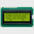 Front view of an unlit 20x4 character LCD with an STN+ yellow-green screen showing dark text.