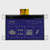 Front view of a 128x64 pixel graphic COG LCD with mounting tabs showing unlit white automotive icons on a blue STN negative screen.