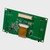 A green PCB for a graphic OLED display module showcasing its Molex 52271-2079 connector and various other components angled with the right side closer to the viewer to showcase its width.