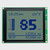 Front view of a 160x128 graphic LCD module with dark blue pixels on a dark green background indicating the backlight is powered off.