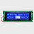 Front view of a 240x64 graphic LCD module with white pixels on a vibrant blue screen.