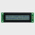 Front view of an unlit 20x2 character LCD with a STN+ gray screen showing a prompt to start a machine in dark text.