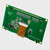 Back view of the OLED module angled to the left showing the depth of the various components on the green PCB.