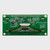 Back view of the green PCB for a graphic OLED display module, showcasing the 1x20 thru hole connections and various other components.