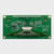 Back view of the green PCB for a graphic OLED display module, showcasing the 1x20 thru hole connections and various other components.