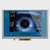 Front view of a bright 800x480 IPS TFT LCD showing a close-up image of an eye surrounded by medical diagnostic readouts.