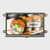 Front view of a bright 480 x 272 pixel IPS TFT LCD showing a touch-operated sushi restaurant menu screen.