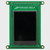 Front view of a green circuit board with an integrated 2.4-inch IPS TFT display that is turned off and black.