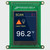 Front view of a green circuit board with an integrated 2.4-inch IPS TFT display showing a temperature reading against a dark blue background.
