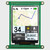 Front view of a green circuit board with an integrated 2.8-inch IPS TFT display showing a GPS navigation readout with a map, distances, and weather information.