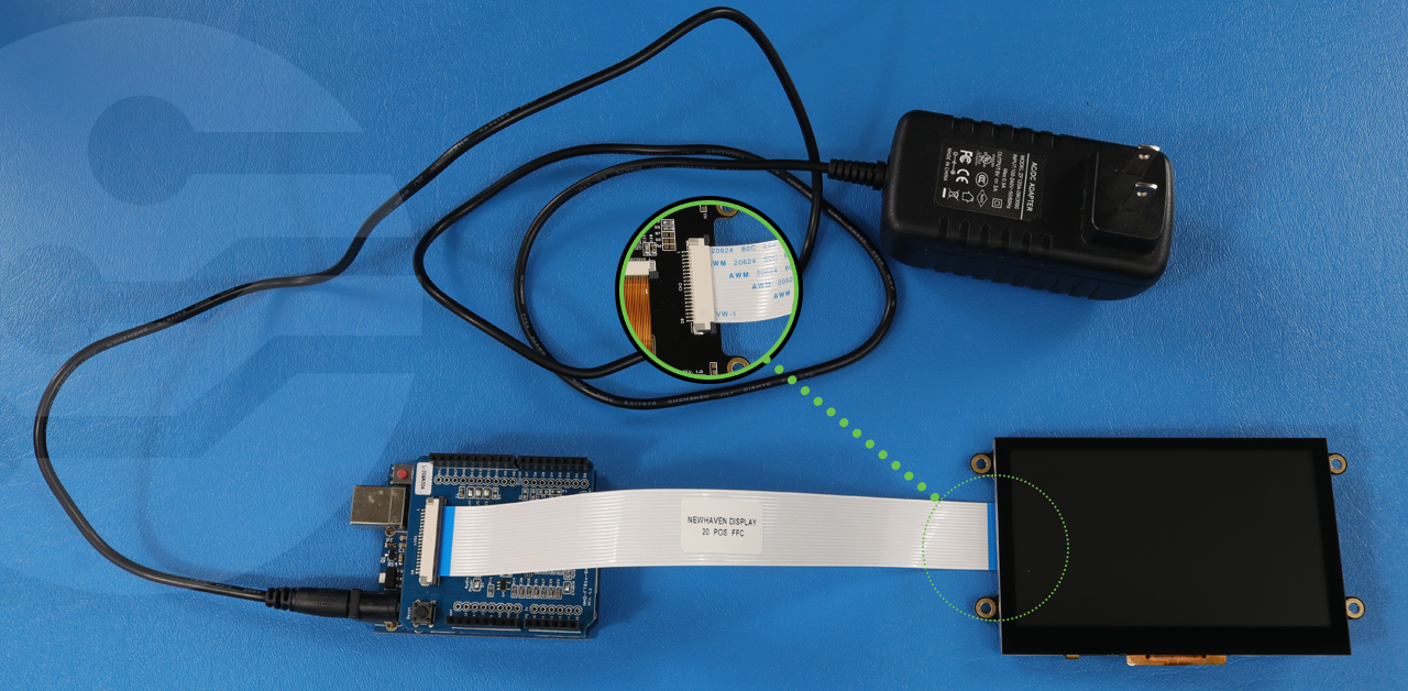 connection between shield, lcd, and arduino.