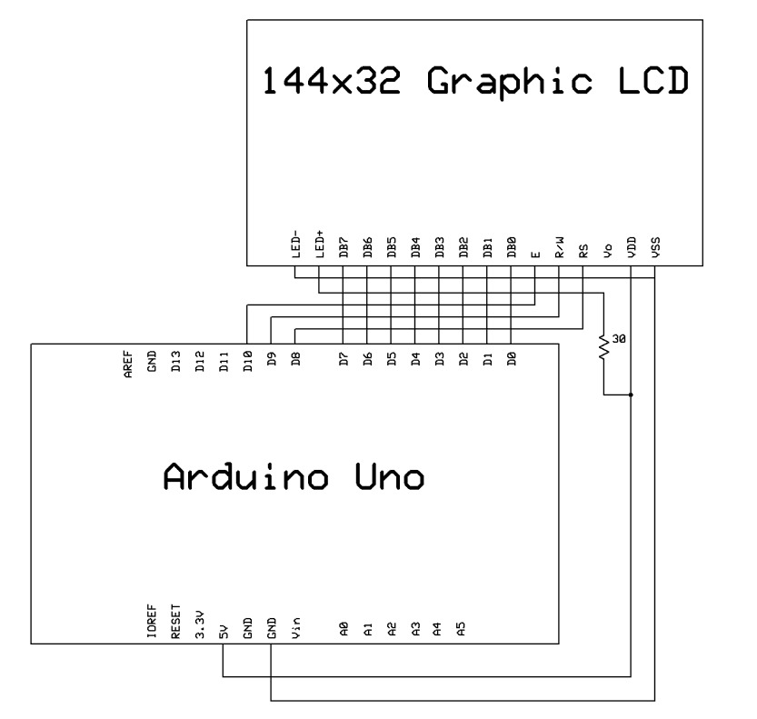 Arduino LCD wiring parallel for custom image