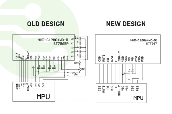 NHD-C12864W-B1 LCD COG ECN