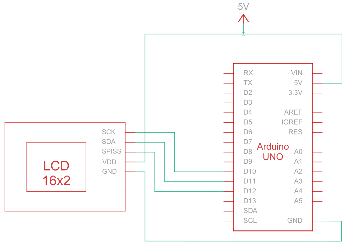 Arduino LCD wiring Schematic