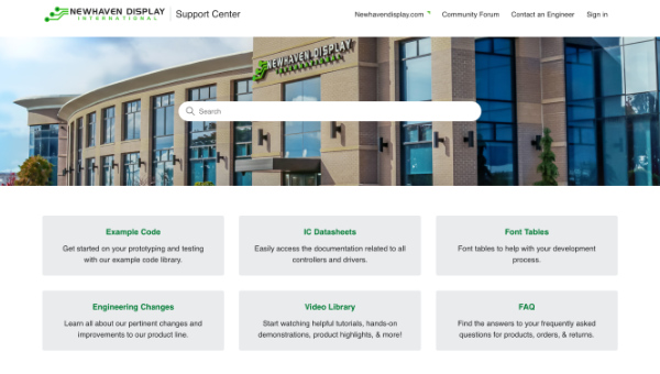 Support Center screenshot homepage