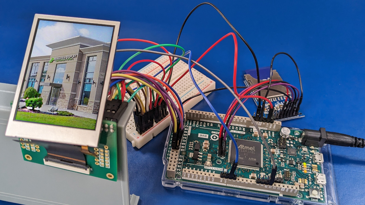 Wiring diagram between an TFT LCD, SD card, and Arduino Due to display an image on the screen