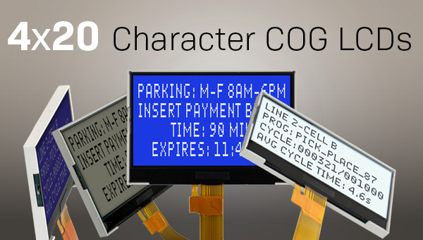 new 4x20 COG lcd displays