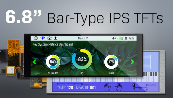 new 6.8 bar-type tft lcd displays