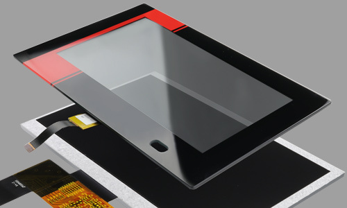 Touchscreen-Aufsatz für Displays