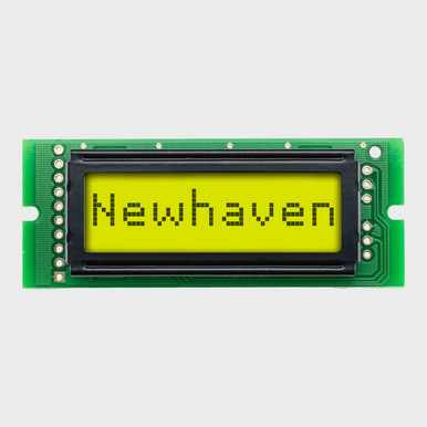 8x1 Character LCD | STN+ Gray Display with Yellow/Green Backlight