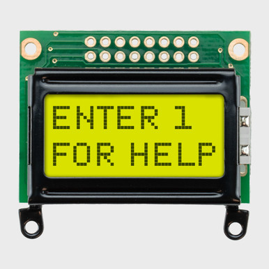 8x2 Character LCD | STN+ Yellow - Green Display with Yellow/Green