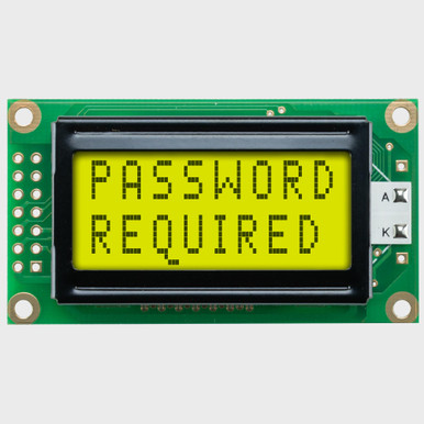 8x2 Character LCD | STN+ Yellow/Green Display with Yellow/Green