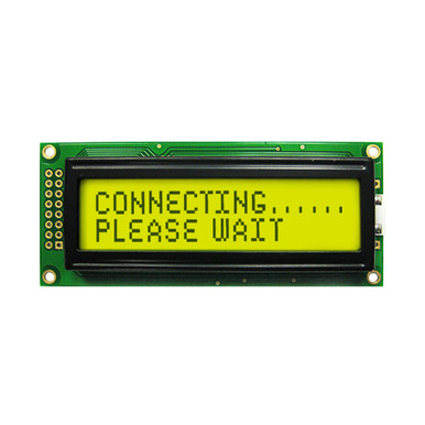 2X16 Character LCD | STN+ Gray Display EZ with Yellow/Green Backlight