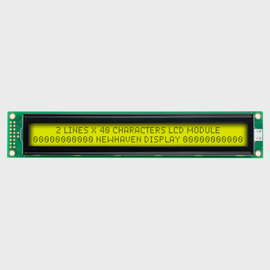 40x2 Character LCD | STN+ Gray Display with Yellow/Green Backlight