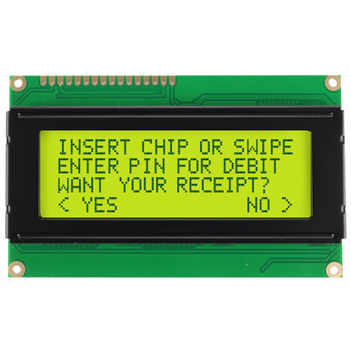 20x4 Character LCD | STN+ Yellow/Green Display with Yellow/Green