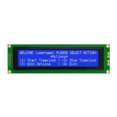 40x4 Character LCD | STN- Blue Display with White Backlight
