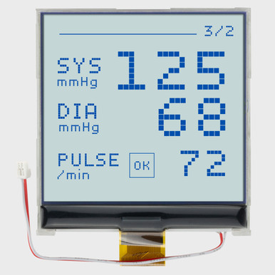 128x128 Graphic COG LCD | STN+ Gray with Side White Backlight