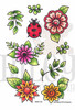 Flowers and Lady Bug clear stamp set