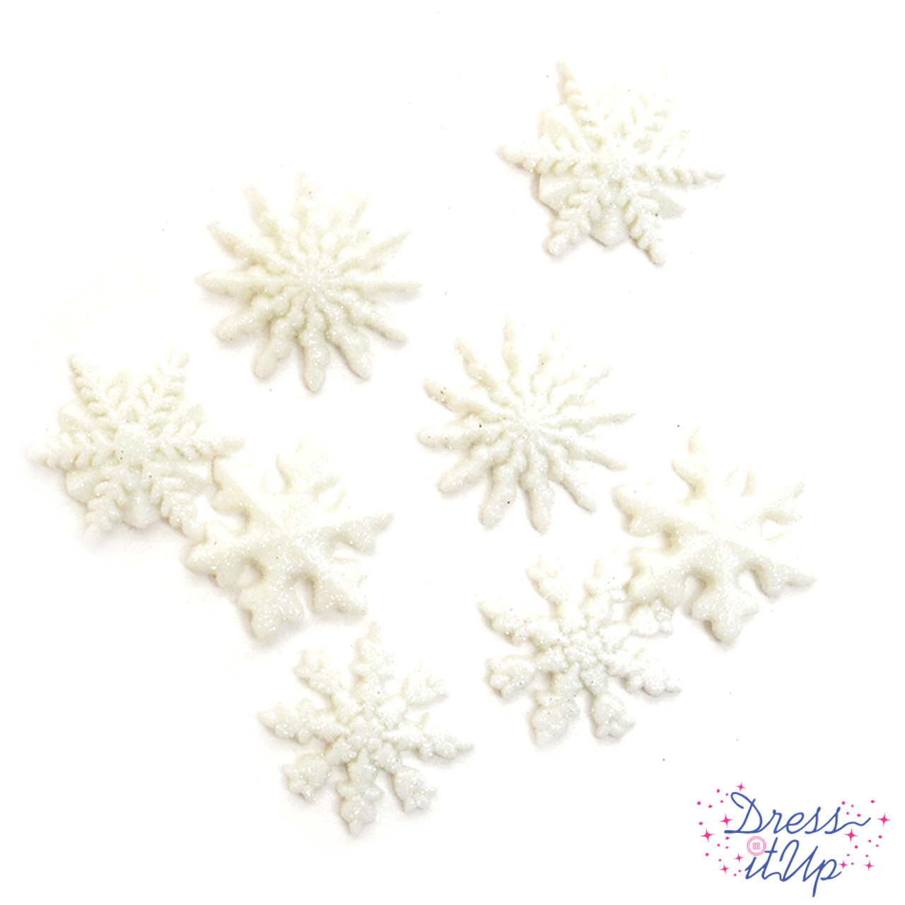 Glitter Snowflake Buttons