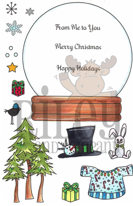 Dress Up Riley - Snow Globe Clear Stamp Set