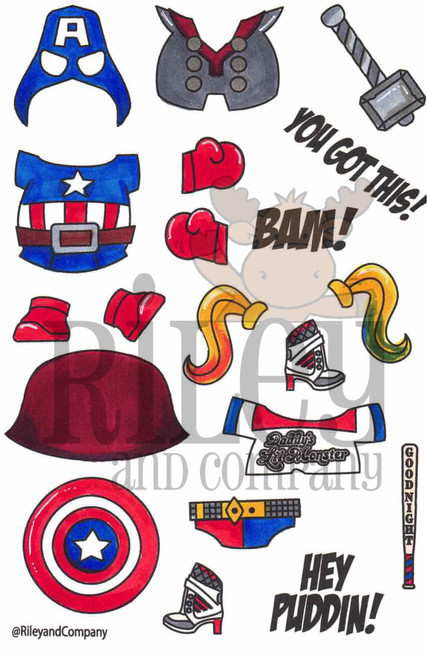 Dress Up Riley - Super Hero's 1 clear stamp set