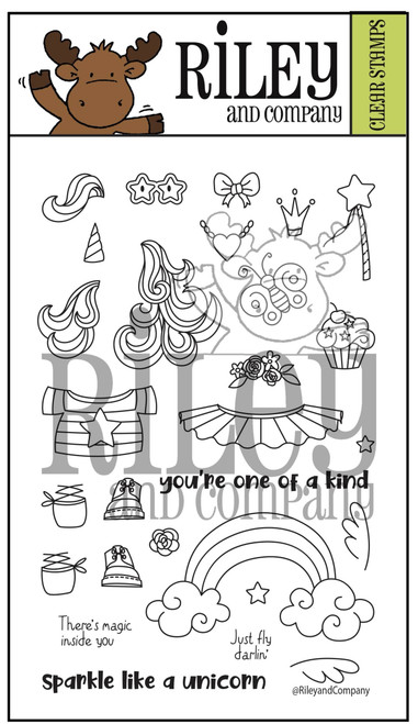 Dress Up Riley - Unicorn clear stamp set Dress Up Riley - Unicorn clear stamp set