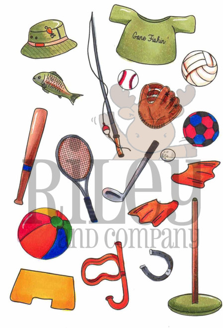 Dress Up Riley - Sports Accessories Clear Stamp Set